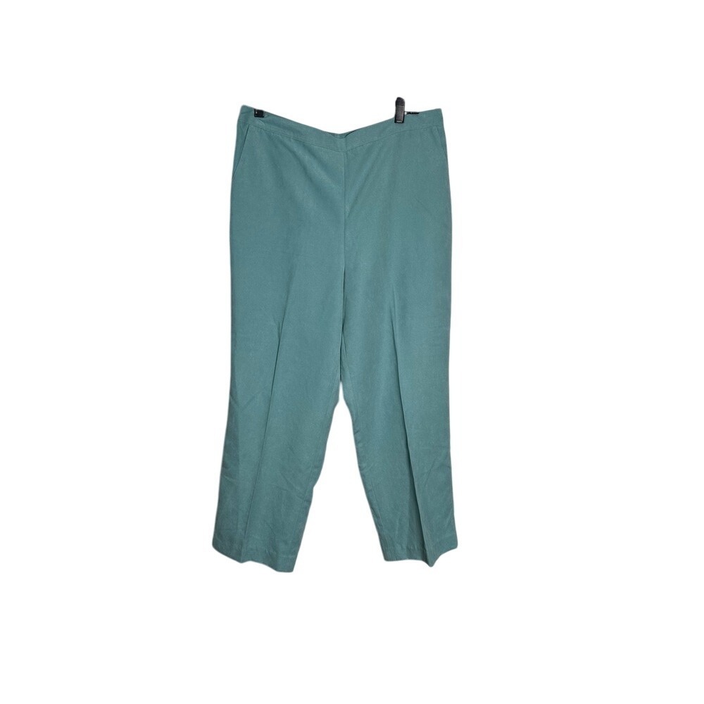 Alfred Dunner Elastic Waist Pants Trousers Comfort Fit Teal Green‎ Size 16